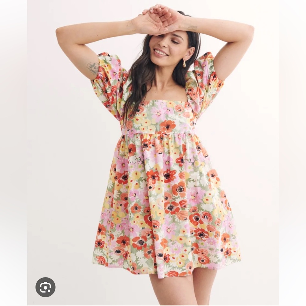 Nobody's Child Floral Eugena Short Sleeve Mini Dress 8